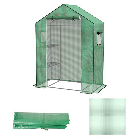 ComfortXL - Housse de serre en PE renforcé 140 x 73 x 190 cm verte avec porte enroulable et fenêtres - ComfortXL Outdoor Living - Image 2