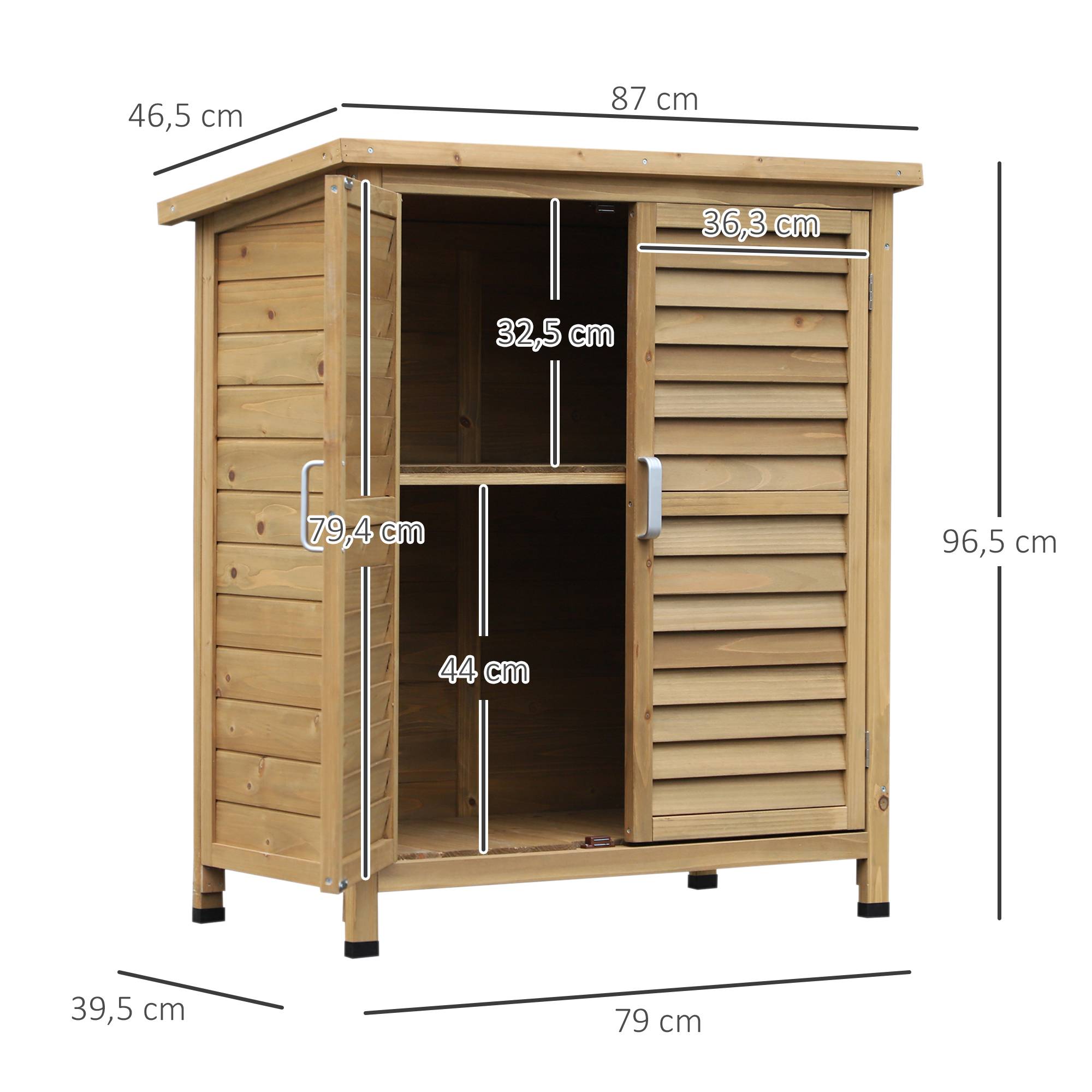 Abri de jardin autoportant avec étagères 87x46,5x96,5 cm jaune - Image 4
