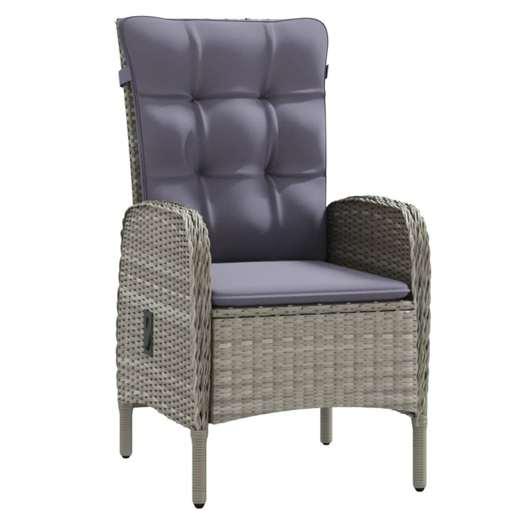 Ensemble à manger de jardin et coussins 3 pcs | Mobilier d'extérieur Gris et noir Maison Chic - Image 3