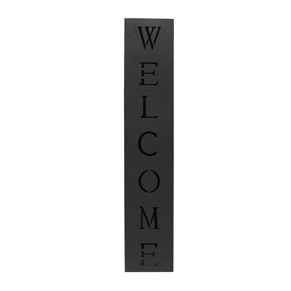 Helloshop26 - Colonne pour plantes design décoration jardin noire motif welcome plantes - Image 2