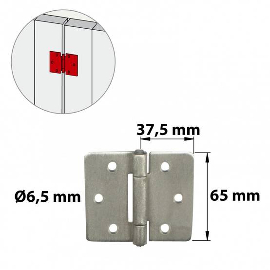 Afbat - Charnière forte inox pour volets battants/pour porte battante, L.75 x l.75 mm - Image 2