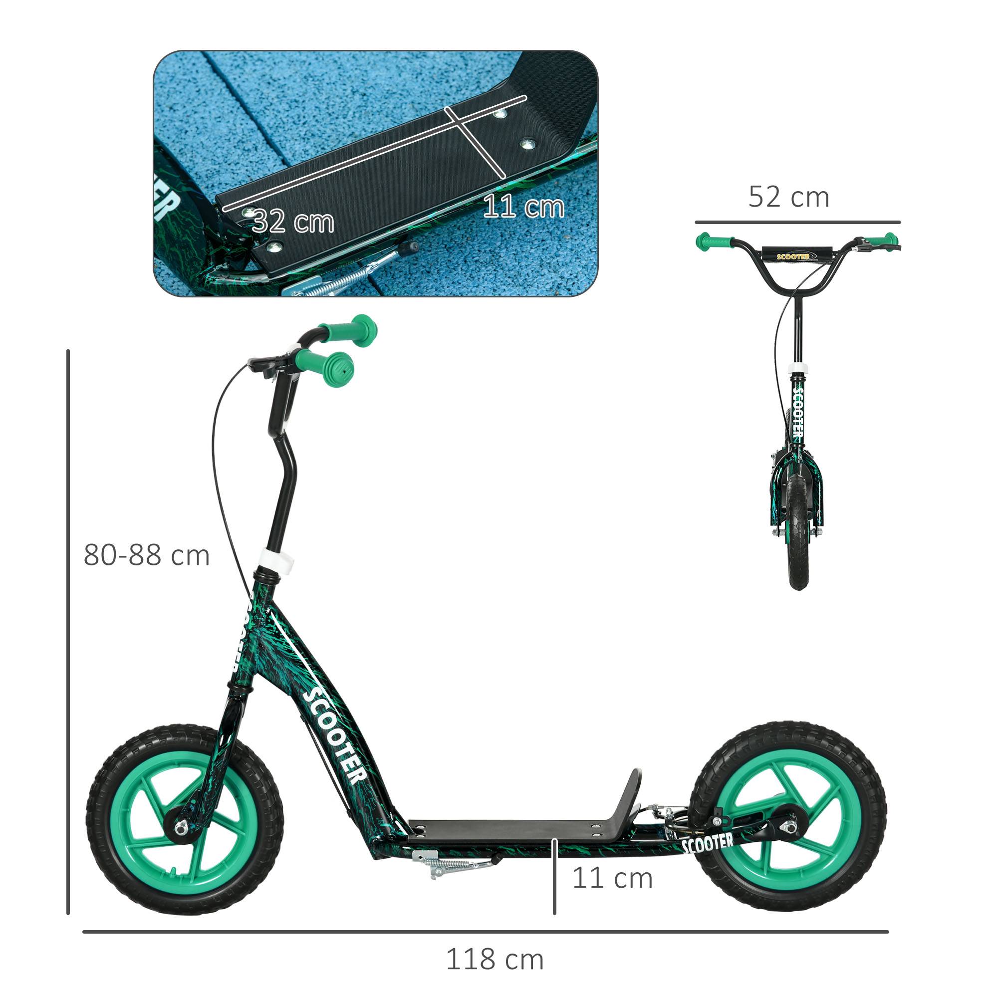 Sans Marque - Trottinette patinette scooter enfant grandes roues 6-12 ans hauteur réglable frein arrière béquille vert - Image 5