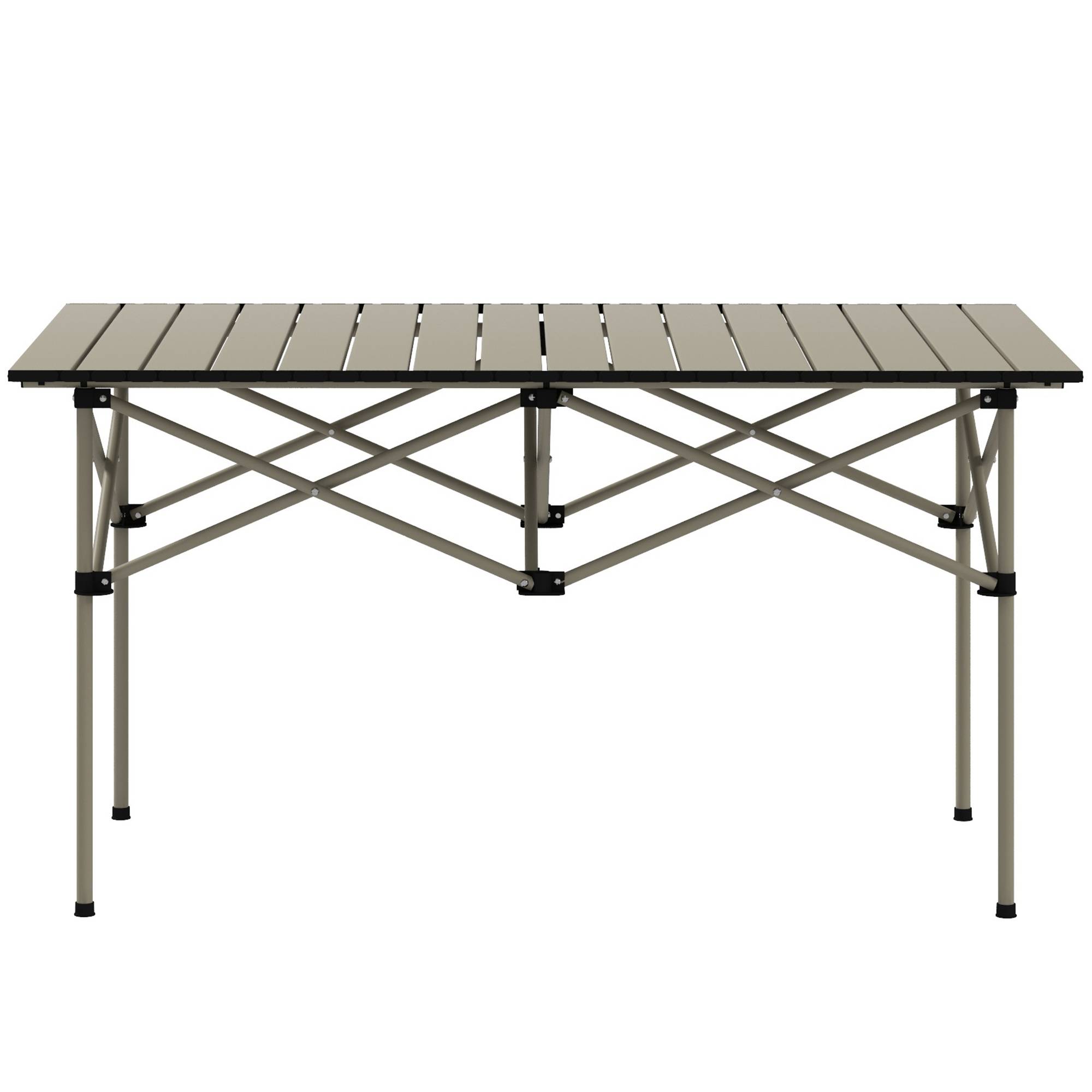 Table de camping pliante avec plateau enroulable et sac de rangement, table de pique-nique portable pour le camping, 95 x 55 x 50 cm, kaki - Image 2