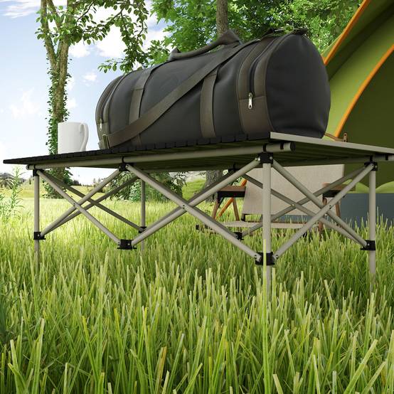 Table de camping pliante avec plateau enroulable et sac de rangement, table de pique-nique portable pour le camping, 95 x 55 x 50 cm, kaki - Image 10