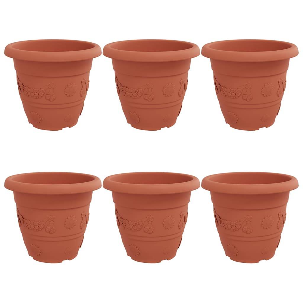 Lot de 6 Pots de Fleurs Ronds Plastique pour Terrasse Jardin avec ...