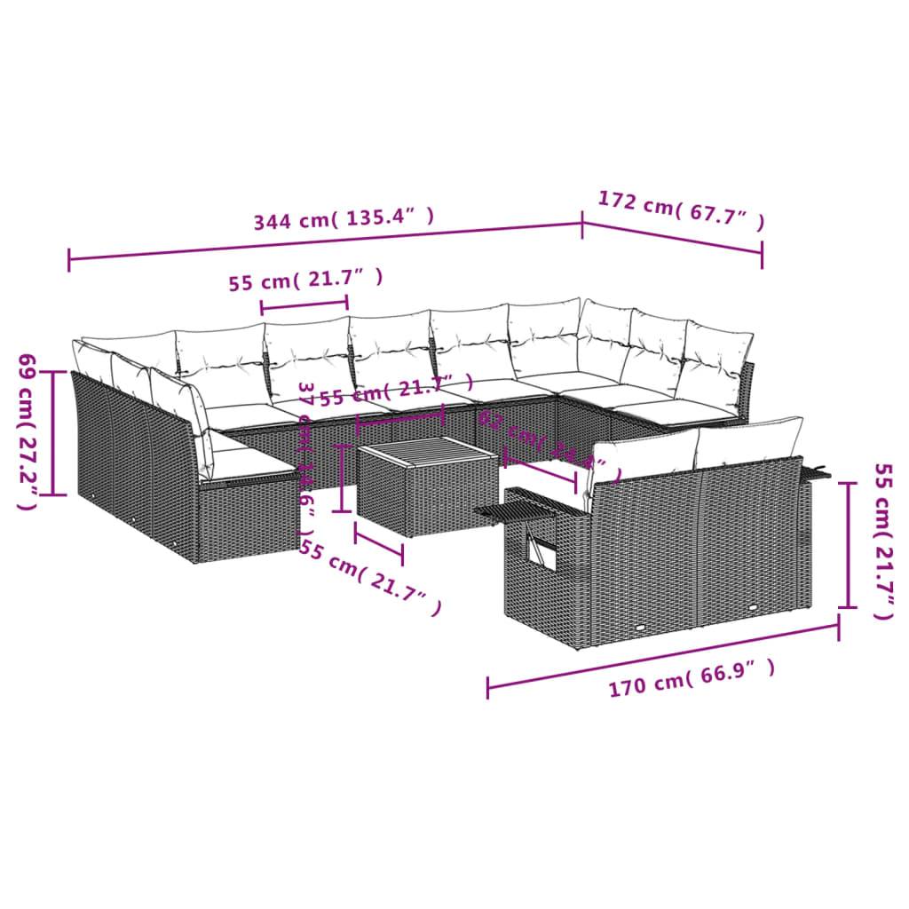 ComfortXL - Salon de Jardin Bas Modulable 12 Places en Poly Rotin avec Table Basse Acacia pour Extérieur Gris – ComfortXL Outdoor Living - Image 9