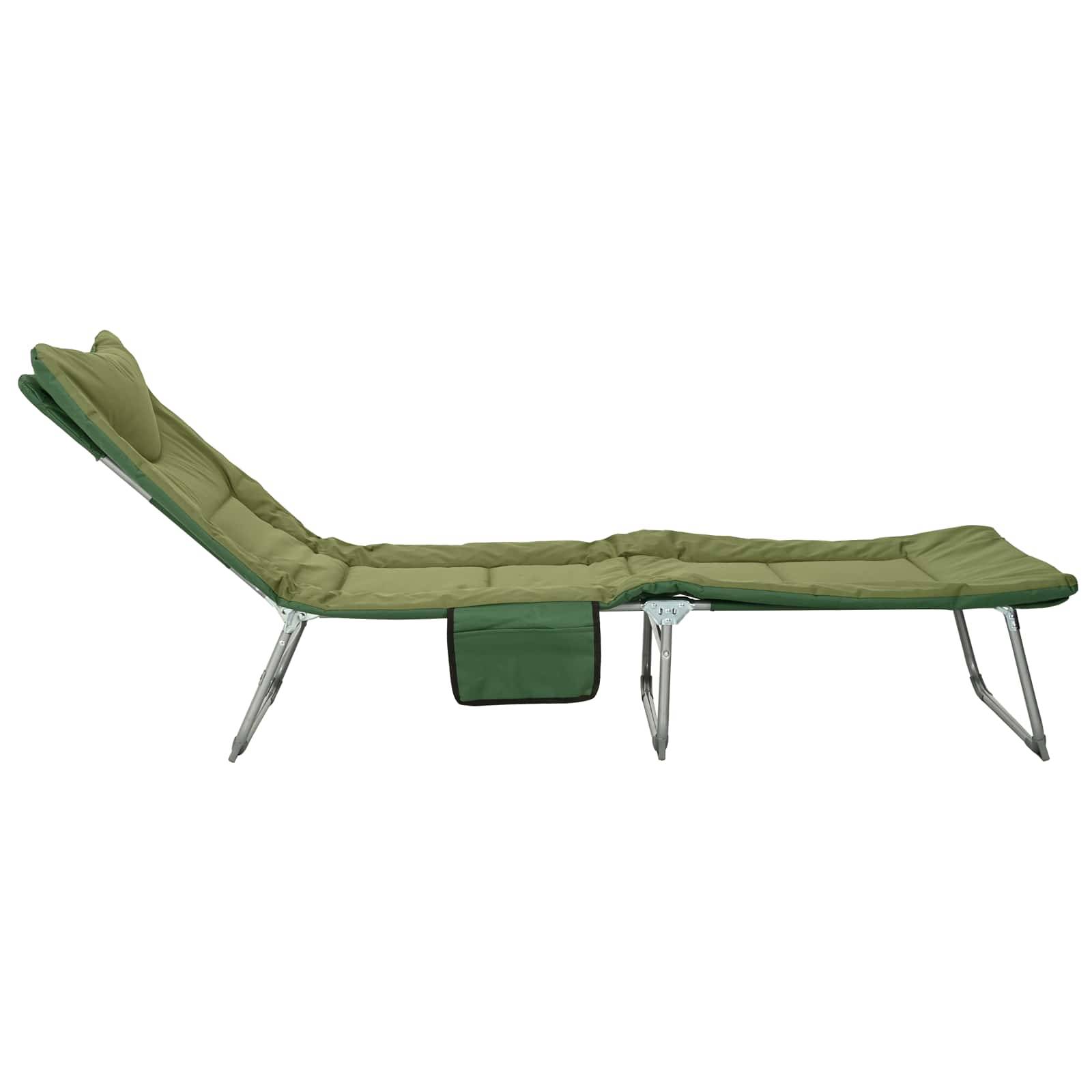 Vidaxl - Transat pliant avec coussin Vert foncé vidaXL 42032382 - Image 5