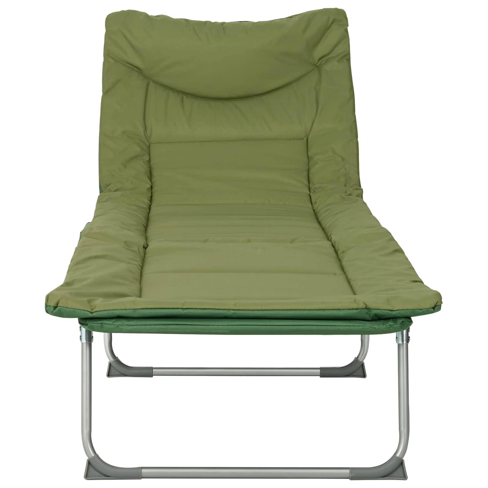 Vidaxl - Transat pliant avec coussin Vert foncé vidaXL 42032382 - Image 4