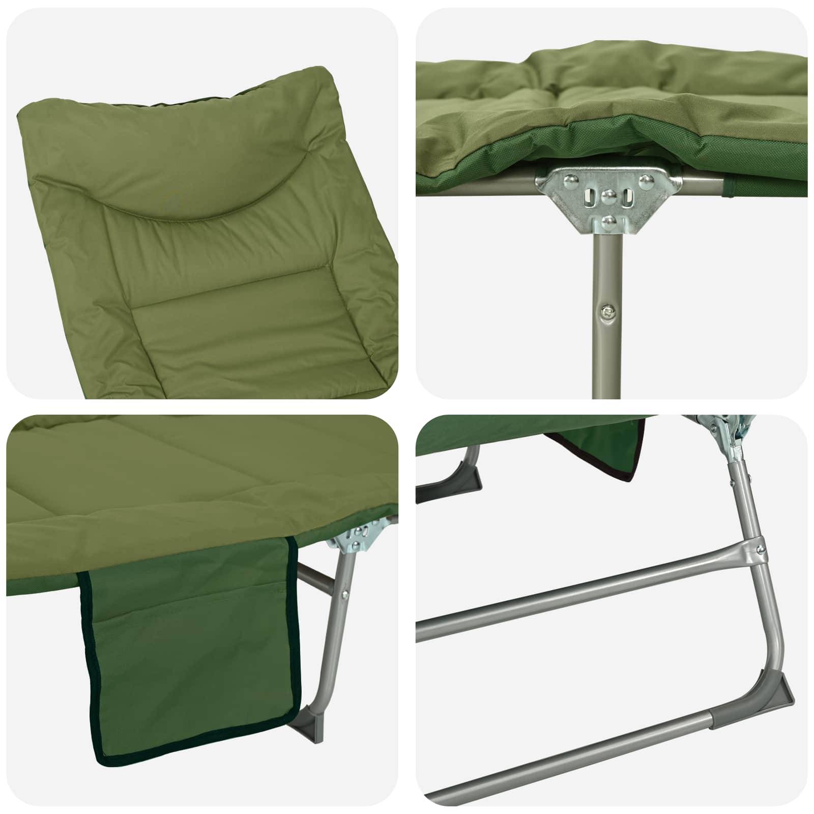 Vidaxl - Transat pliant avec coussin Vert foncé vidaXL 42032382 - Image 7