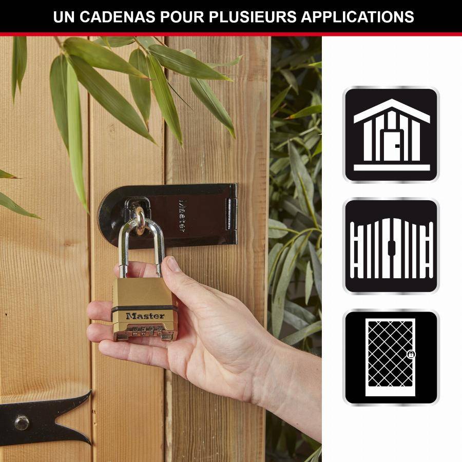 Masterlock - Cadenas Excell® en zinc MASTERLOCK 56 mm - Combinaison programmable - M175EURDLH - Image 4
