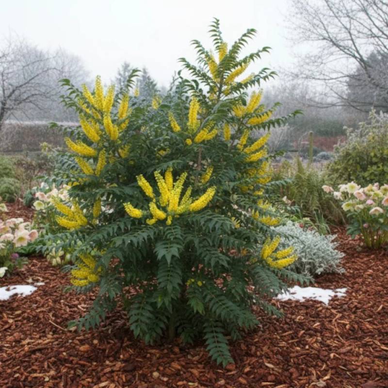 Mahonia Winter Sun à fleurs Jaune - feuillage Persistant - Pot de 7,5L - 60/80 cm-  hauteur à maturité De 1,50 m à 2,00 m - Image 3