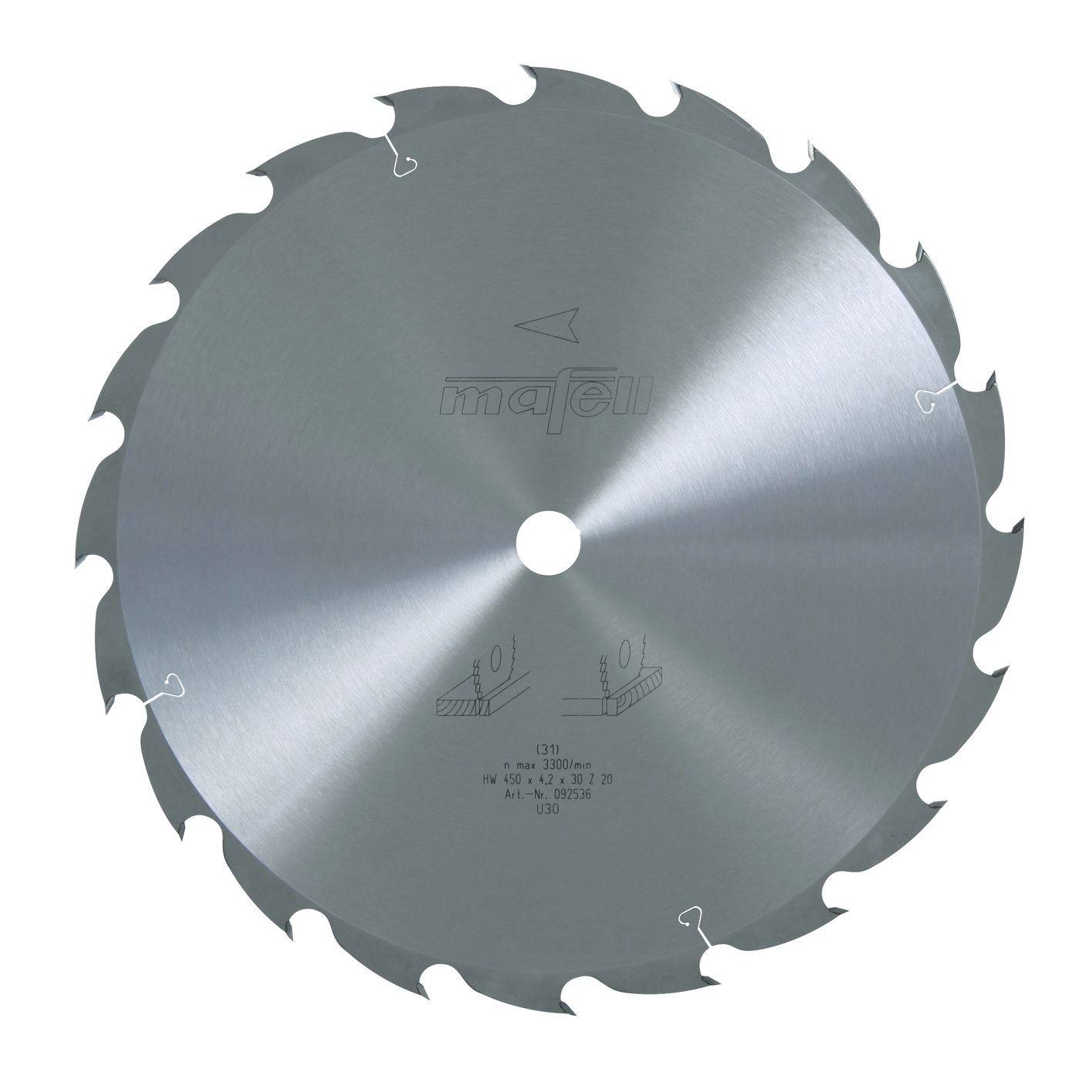 Lame de scie au carbure 450 x 2,5/4,2 x 30 mm, 20 dents, - MAFELL - 092536