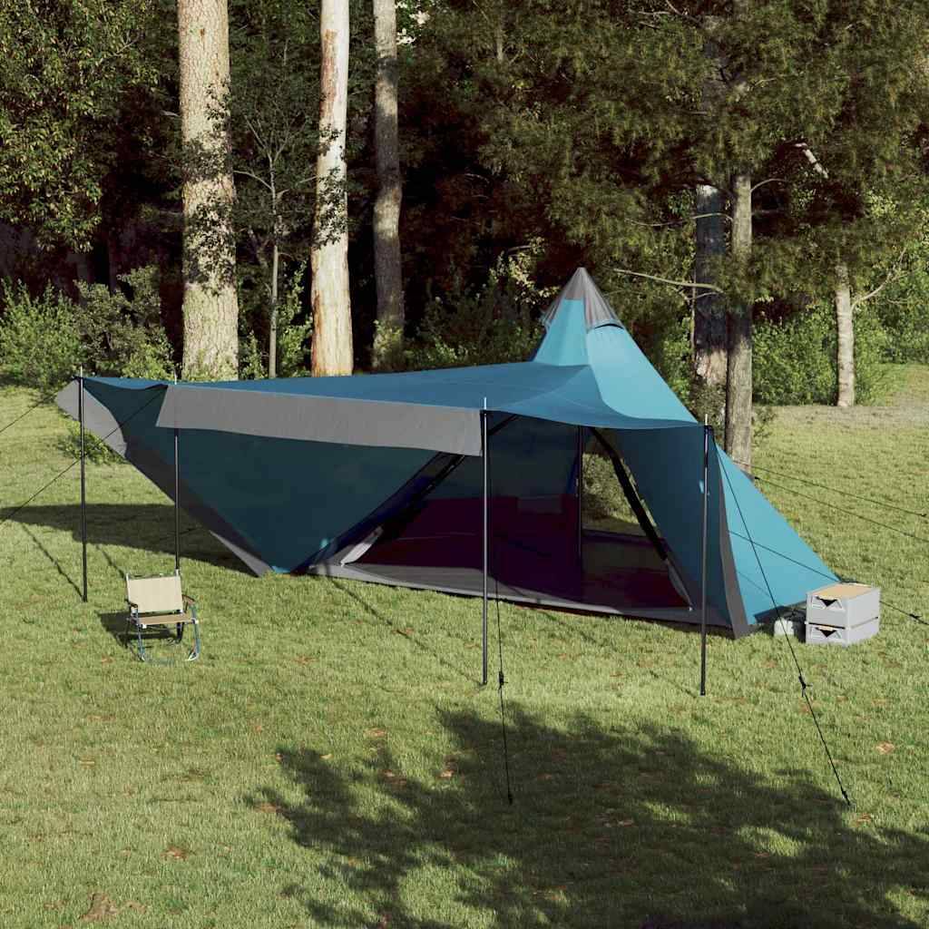 Grande Tente Tipi 8 Personnes Polyester Imperméable pour Camping Familial Bleu – ComfortXL Outdoor Living - Image 4