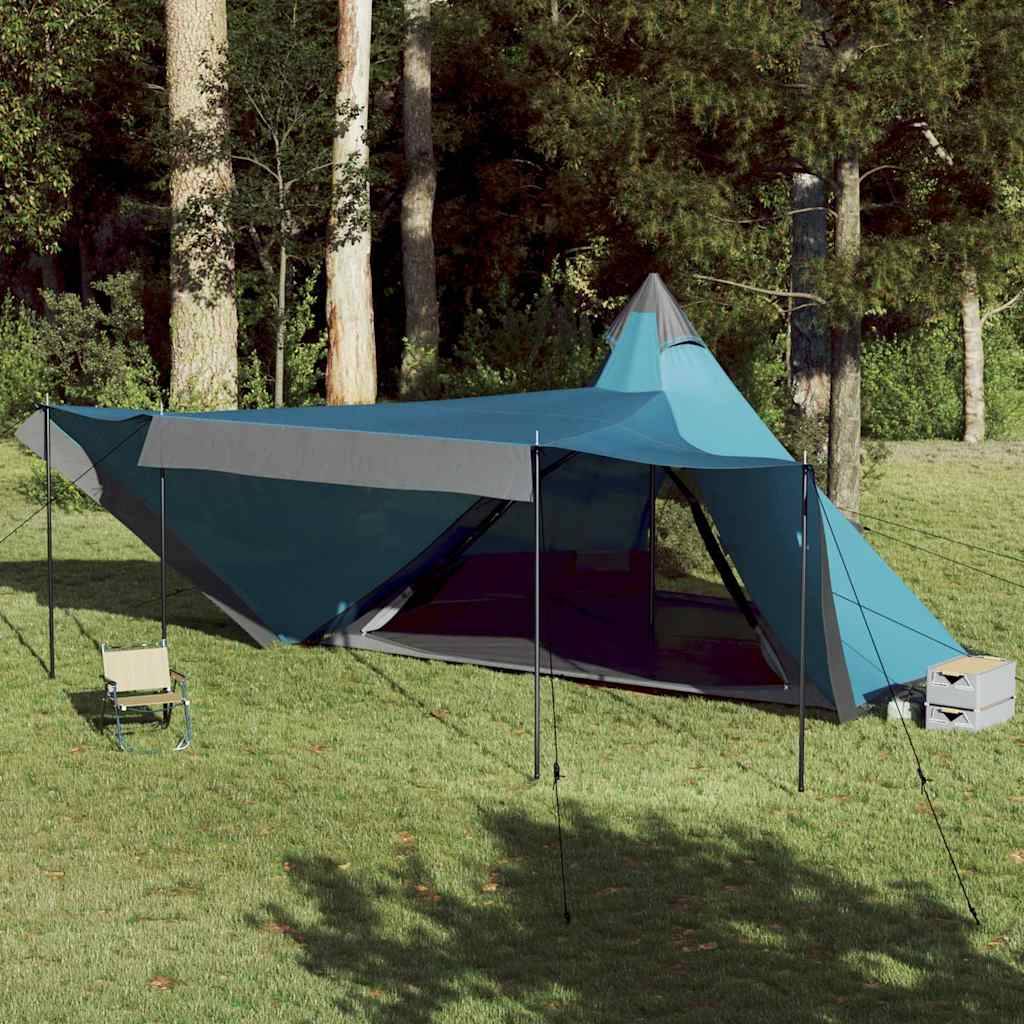 Grande Tente Tipi 8 Personnes Polyester Imperméable pour Camping Familial Bleu – ComfortXL Outdoor Living - Image 1
