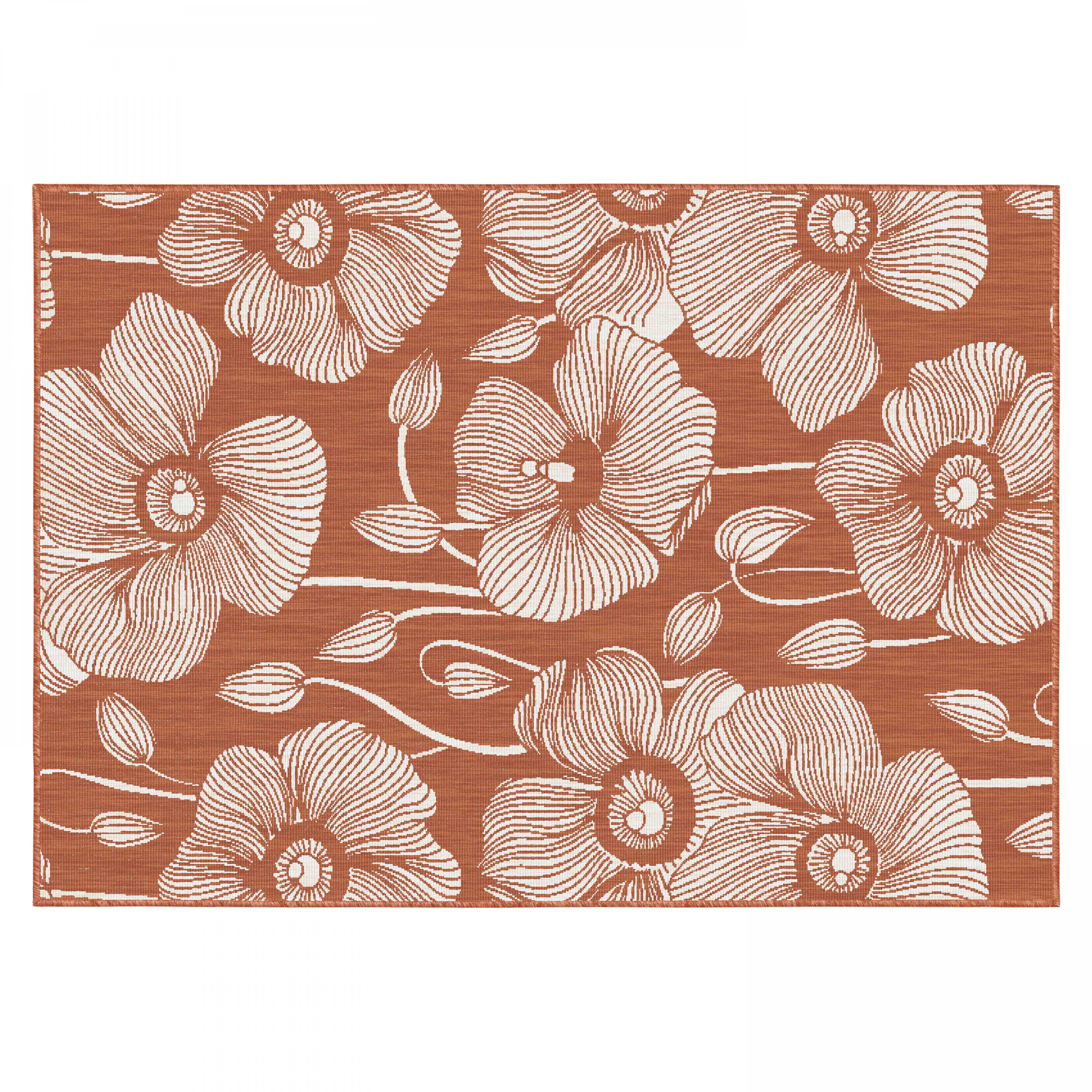 Oviala - Tapis d'extérieur en polypropylène 160 x 230 cm terracotta Poppy - Oviala - Image 1