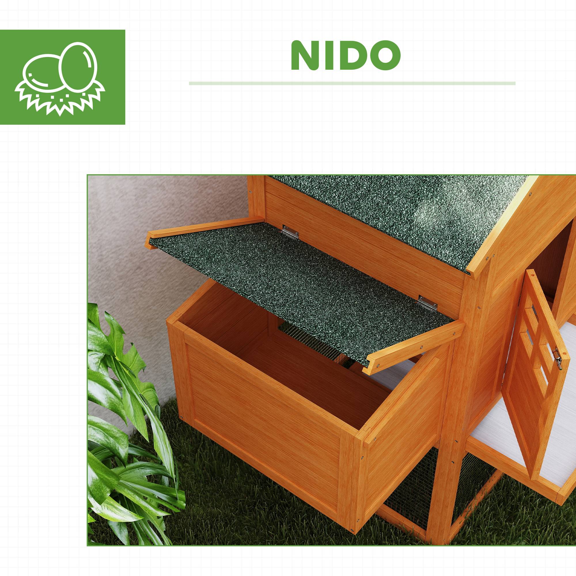 ComfortXL - Petit Poulailler en Bois Sapin pour 1-2 Poules avec Enclos et Nichoir 179x67x115cm - ComfortXL Outdoor Living - Image 8