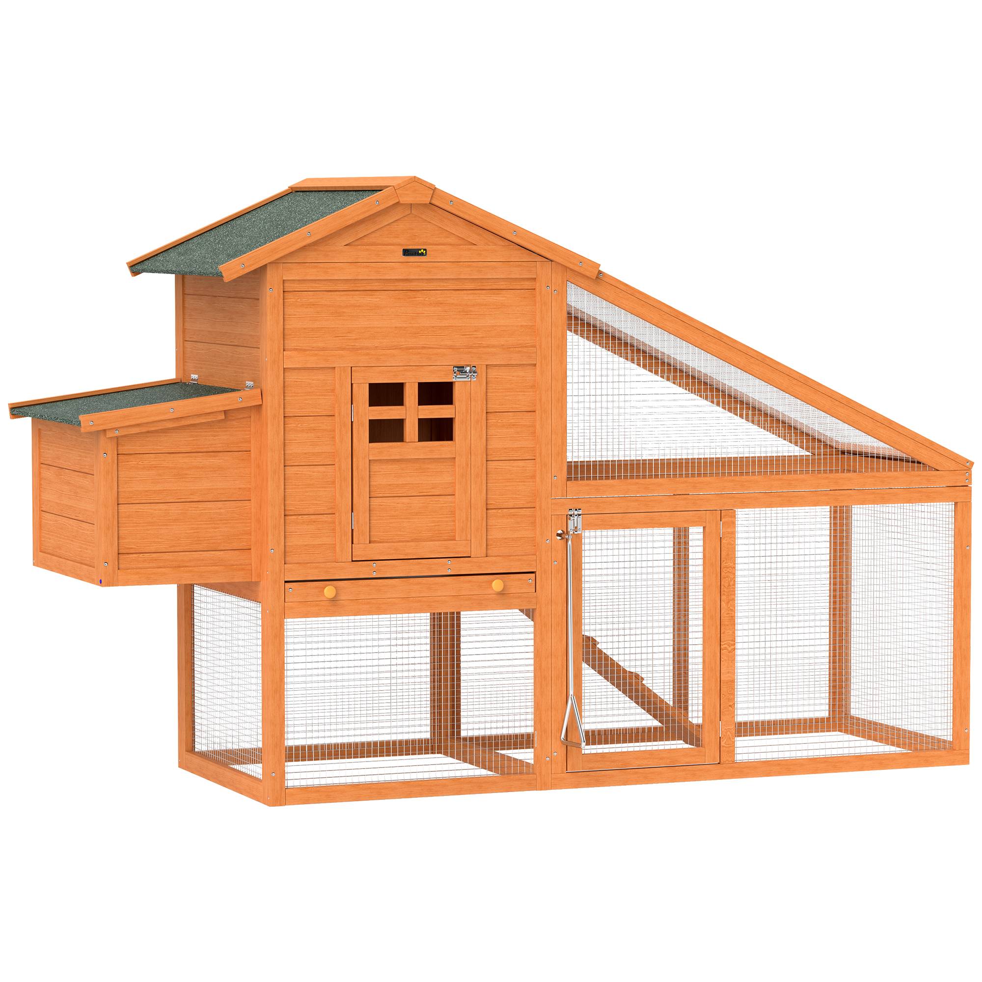 ComfortXL - Petit Poulailler en Bois Sapin pour 1-2 Poules avec Enclos et Nichoir 179x67x115cm - ComfortXL Outdoor Living - Image 1