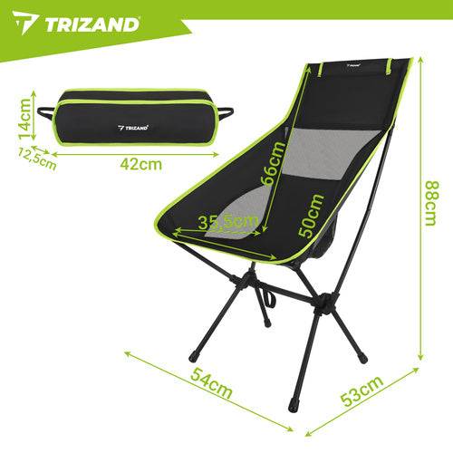 Chaise de pêche 41x52x86cm noire Trizand - Image 3