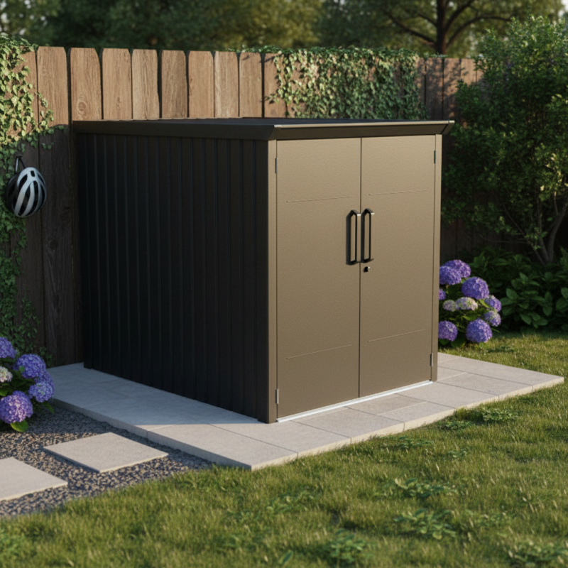 Abri à vélos 2,95m² acier galvanisé serrure à code 3 vélos X-Metal Kosto anthracite - Image 3