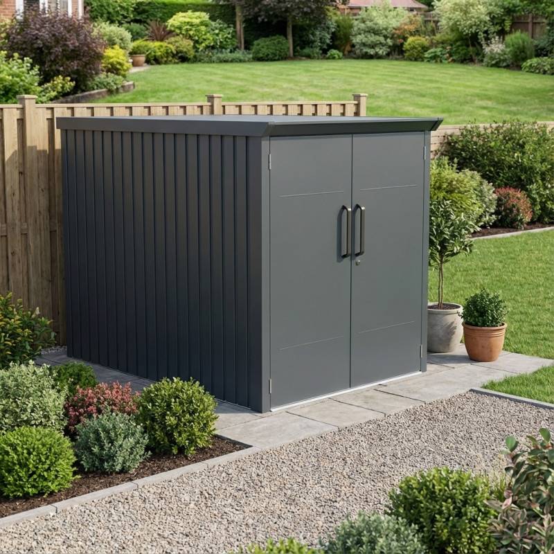 Abri à vélos 2,95m² acier galvanisé serrure à code 3 vélos X-Metal Kosto anthracite - Image 2