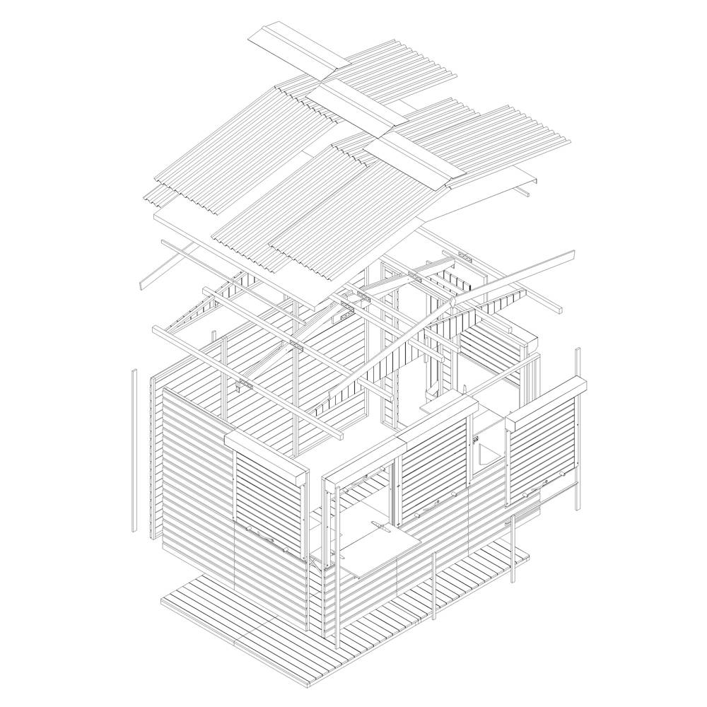 Timbela - Maison de jardin en bois 263 x 336 cm / 6 m² - Étal de marché en bois avec comptoir - Bar jardin - 17 mm d’épaisseur - Timbela M150BZ - Image 7