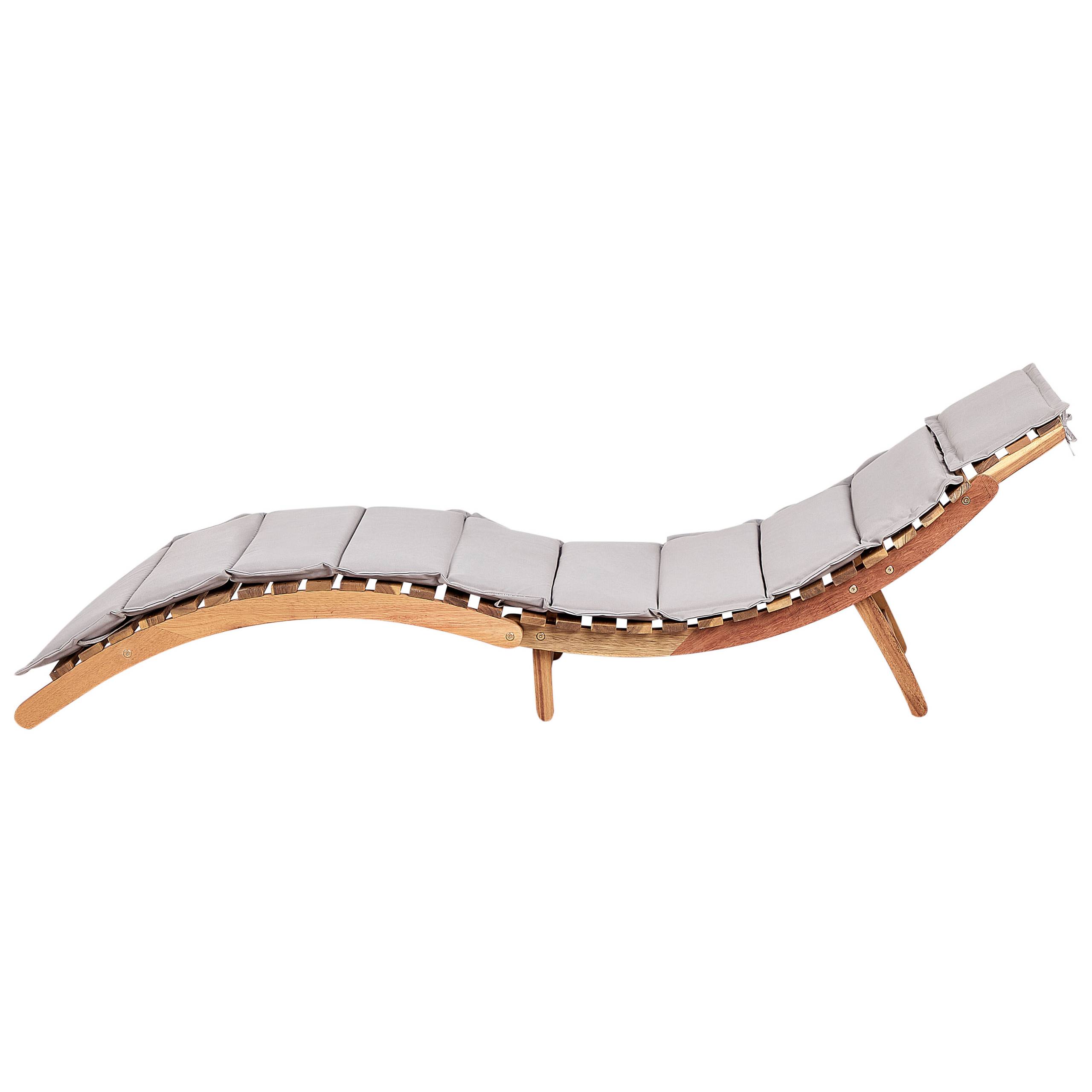 Beliani - Chaise longue Acacia Gris LUINO - Beliani - Image 4