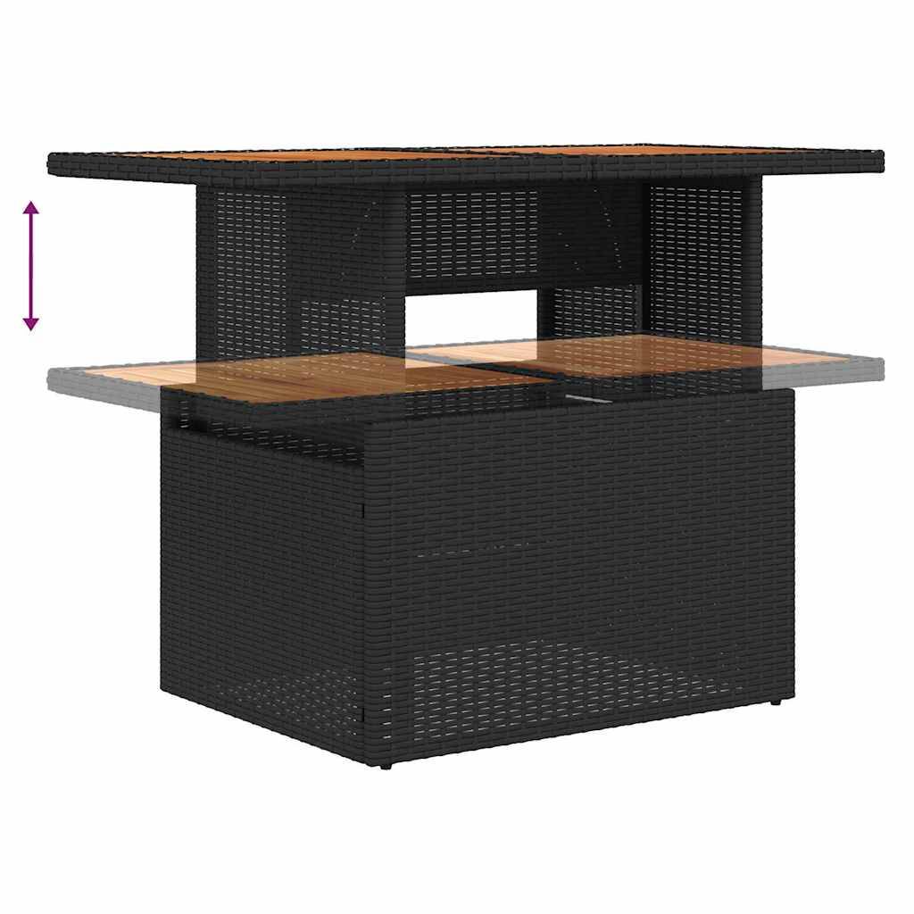 ComfortXL - Petit Salon de Jardin 5 Pièces Résine Tressée et Acacia pour Balcon avec Rangement Noir – ComfortXL Outdoor Living - Image 8