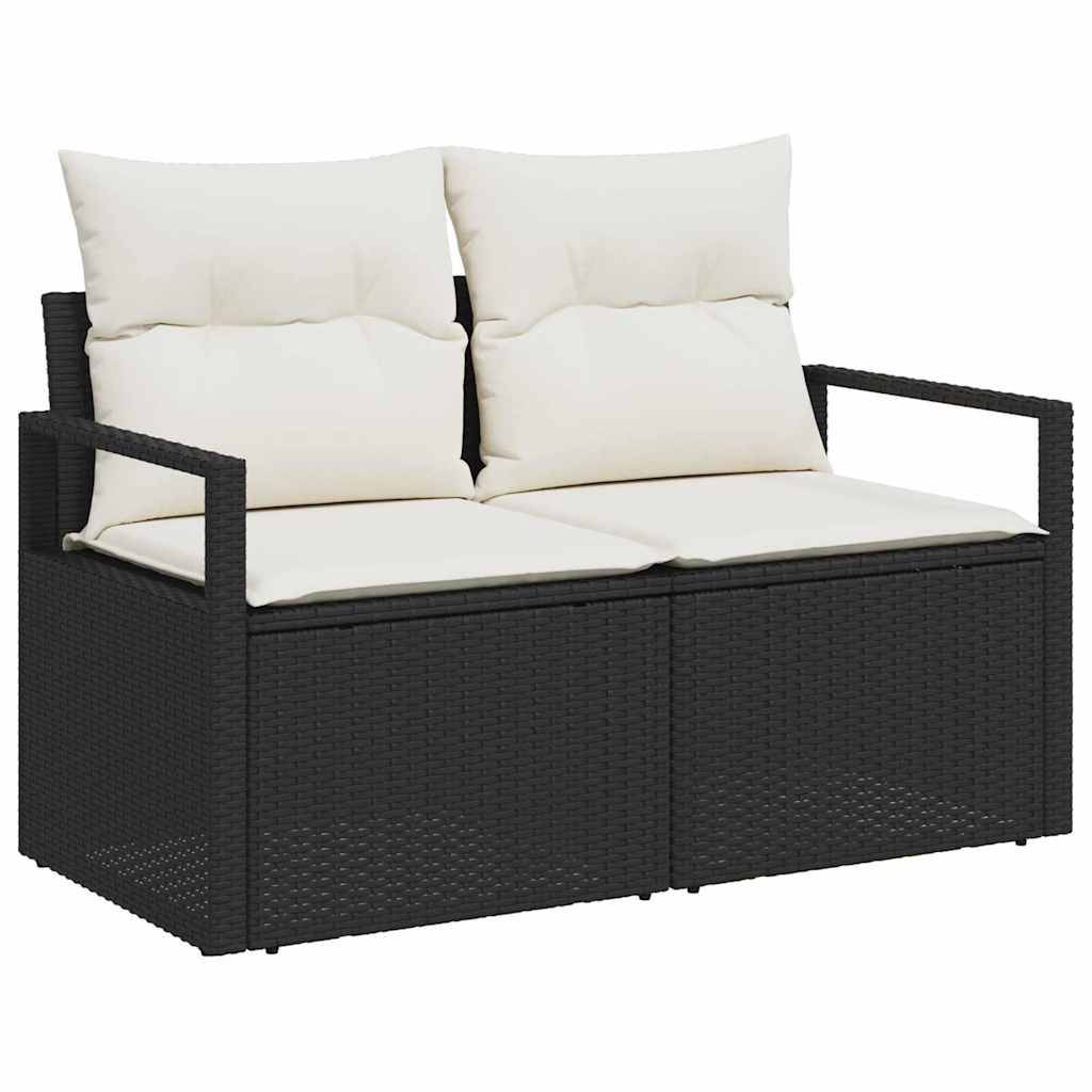 ComfortXL - Petit Salon de Jardin 5 Pièces Résine Tressée et Acacia pour Balcon avec Rangement Noir – ComfortXL Outdoor Living - Image 4