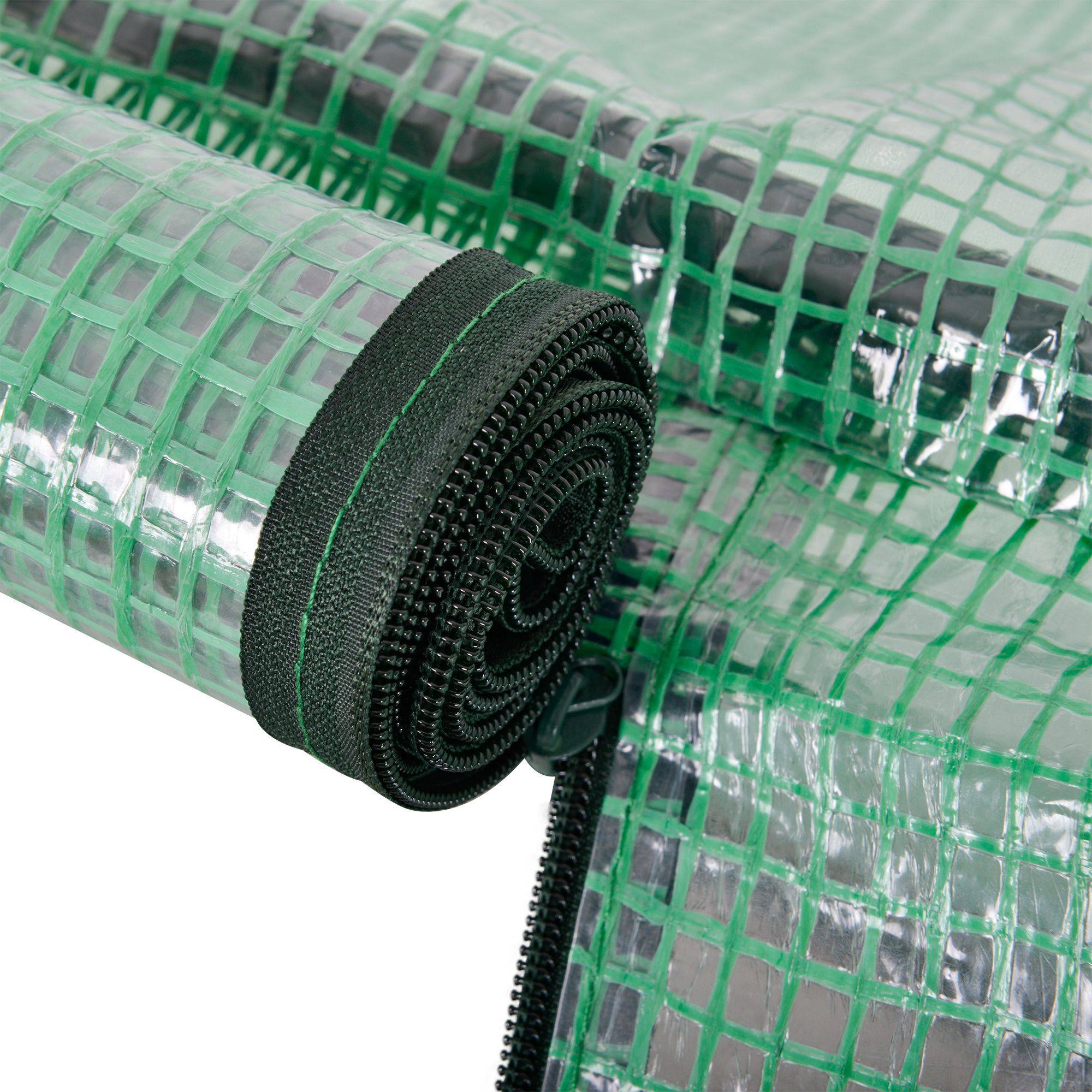 Mini serre potagère en acier pour semis protection gel et intempéries 200x100x80cm vert - ComfortXL Outdoor Living - Image 10