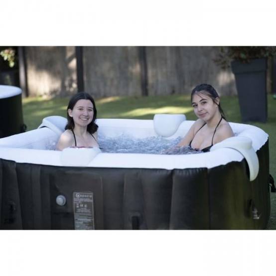 Spa gonflable avec bandeau LED SUNSPA - AC02-LED - 185 x 65 cm - 6 places - Carré (Avec filtre, cadenas, tapis de sol et - Image 2