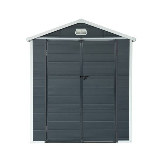 sweeek - Abri de jardin plastique 3.65 m². anthracite. acier et aluminium. toiture en double pente et grande porte d'entée. 192 x 190 x 219cm | sweeek - Image 3