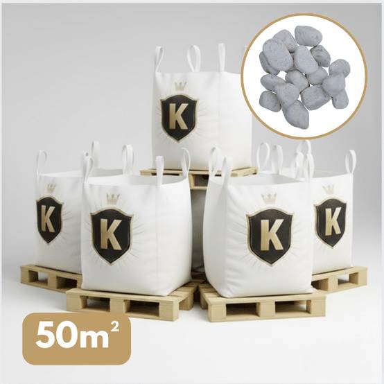 King Matériaux - Galet blanc 60/100 mm – Pack 5 Big Bag +/- 1,5T – 50 m² - Image 1