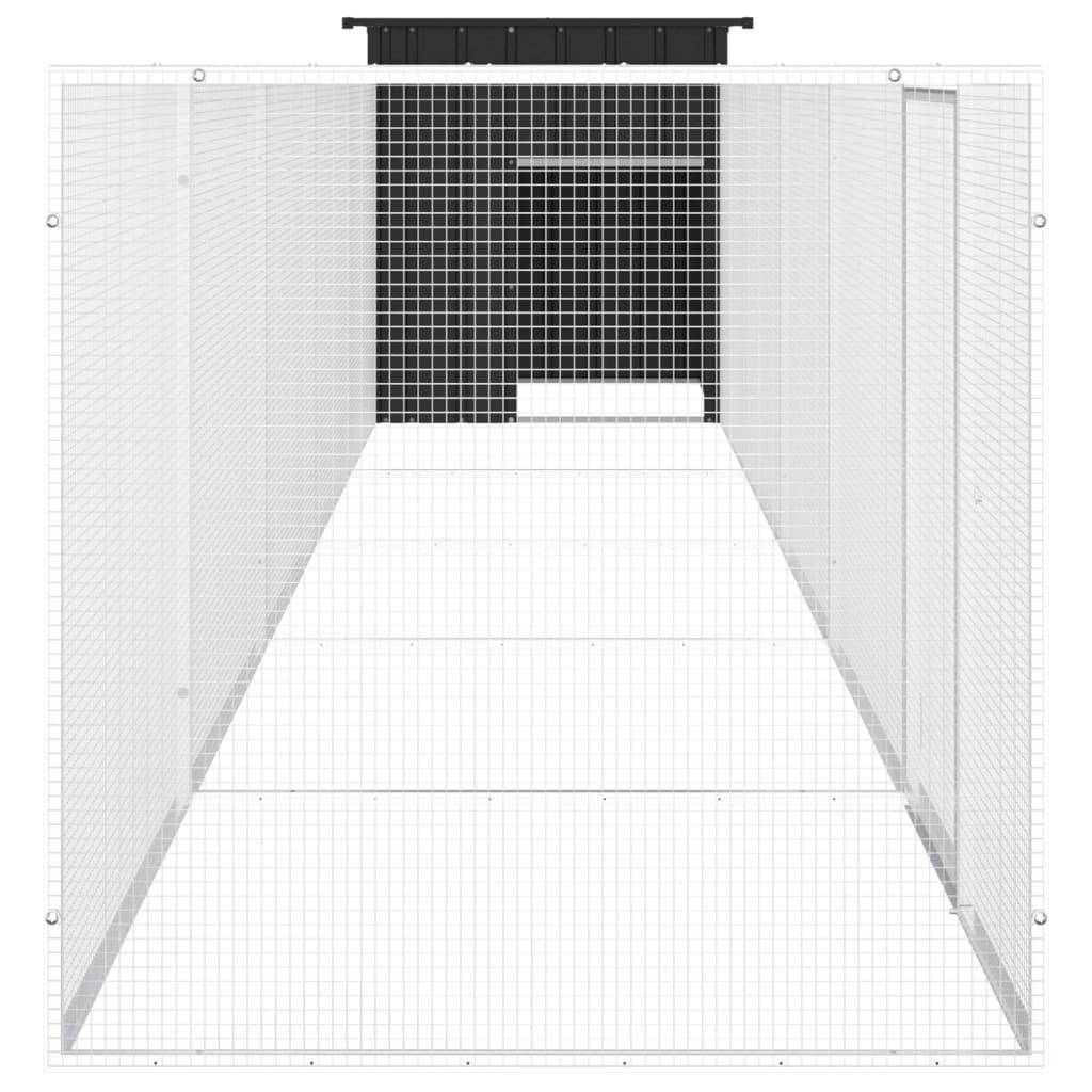 Poulailler Acier Galvanisé Extérieur Volailles Enclos Modulable 600x91x100cm Anthracite - ComfortXL Outdoor Living - Image 4