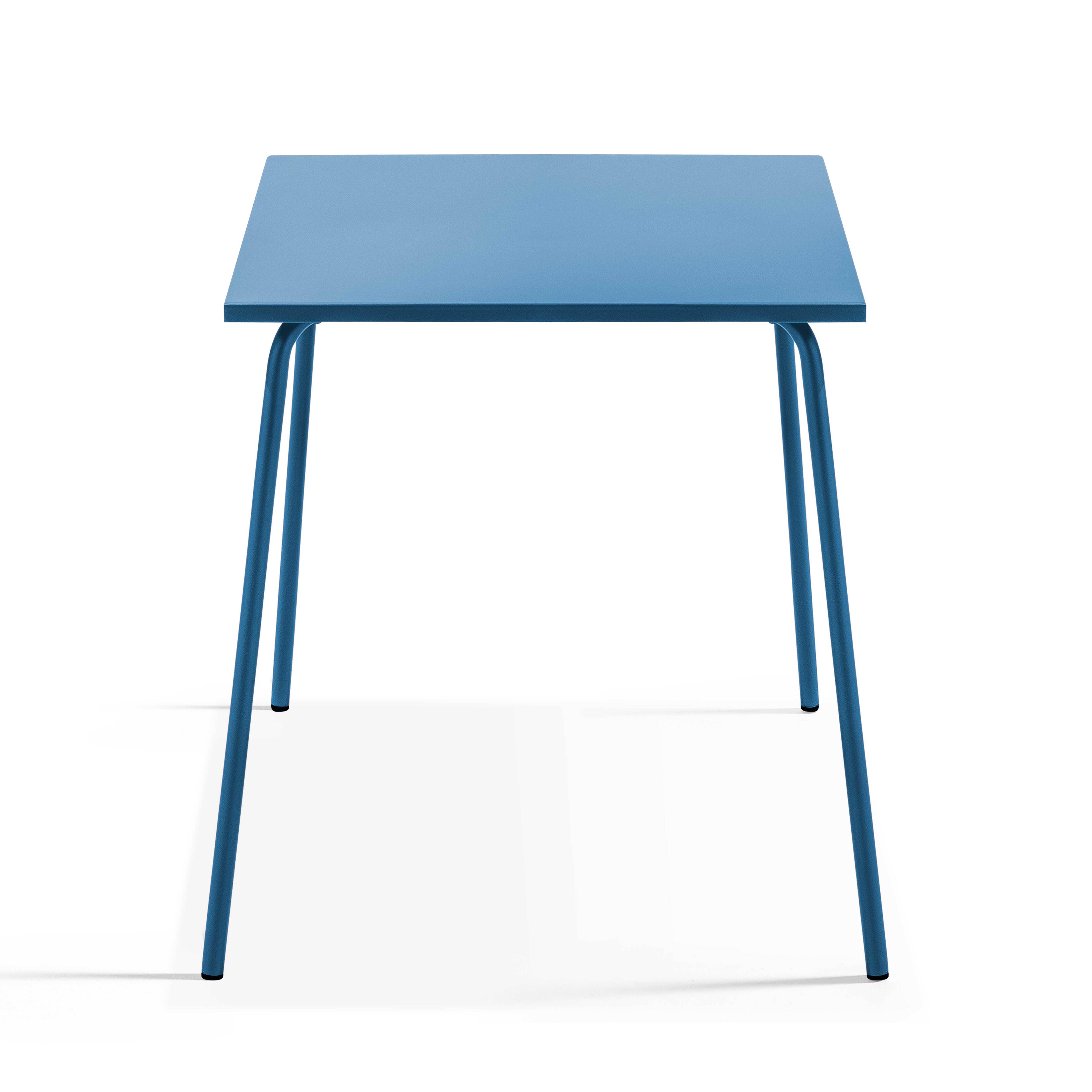 Oviala - Ensemble table de jardin carrée et 4 fauteuils acier bleu pacific Palavas - Oviala - Image 3