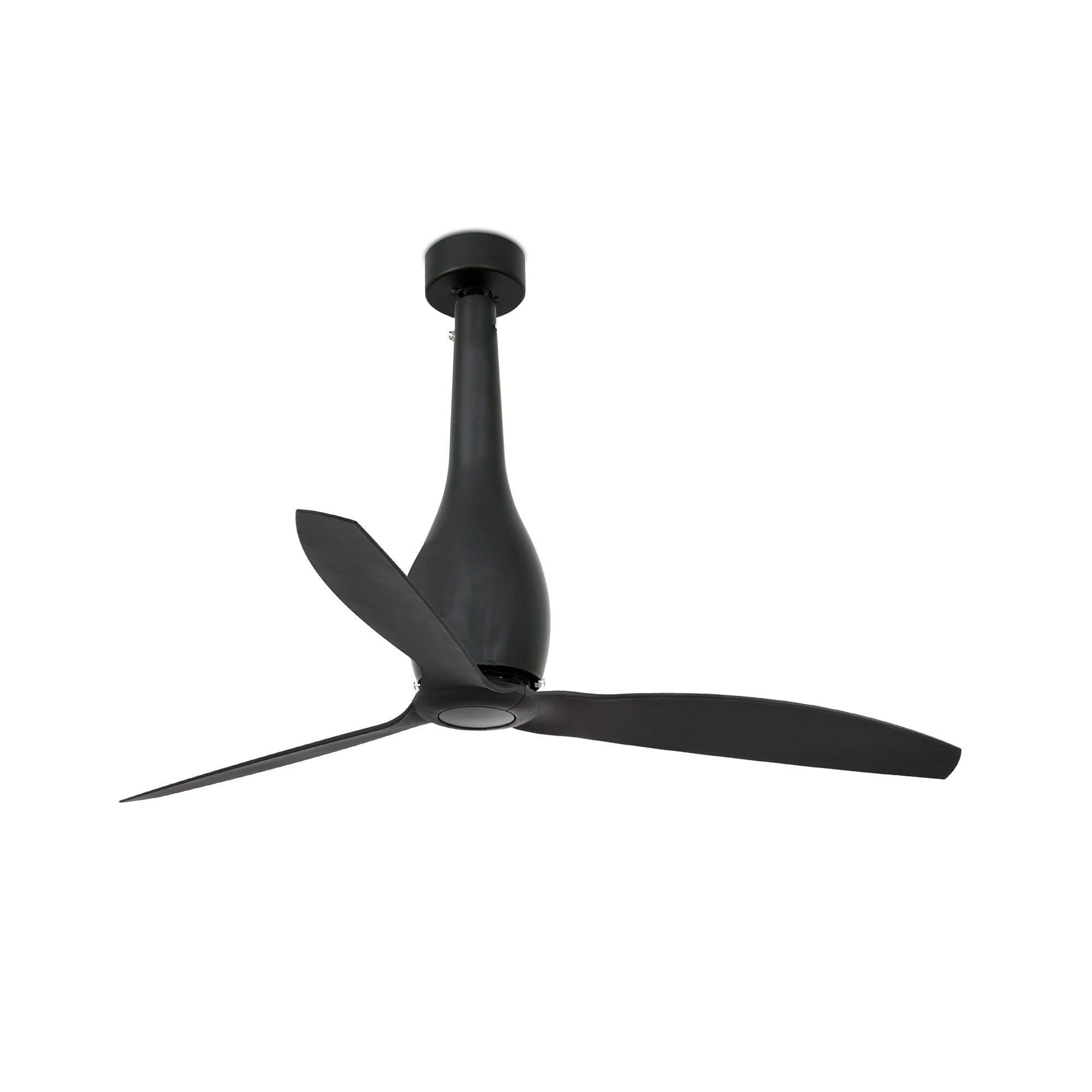 Ventilateur plafond noir mat acierpolicarbonate moteur DC 6 vitesses inverseur telecommande inc - Image 2