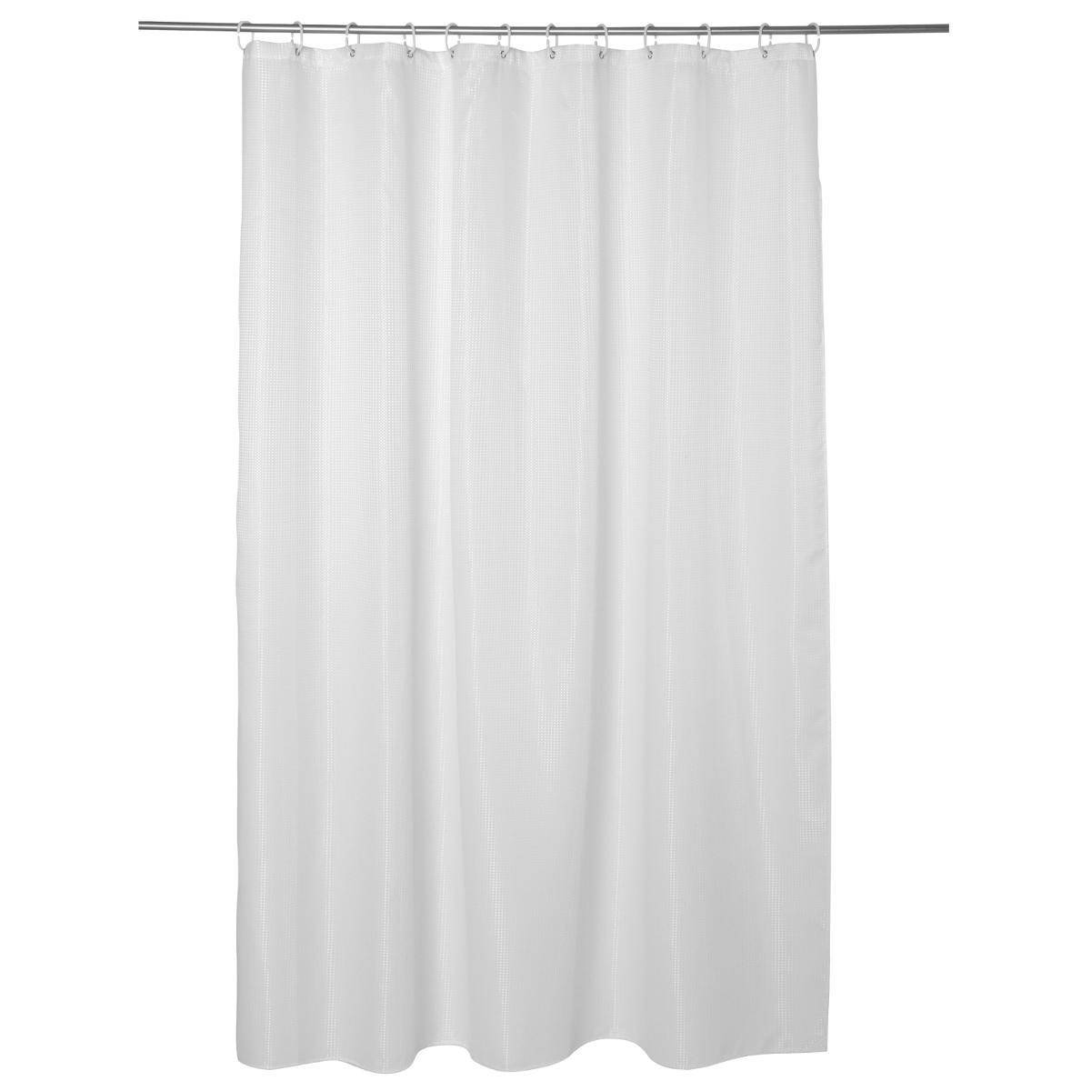 Rideau de Douche "Nid d'Abeille" 180x200cm Blanc - Image 1