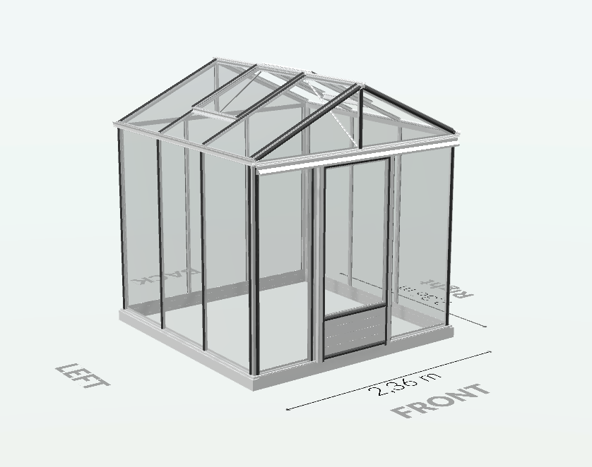 Serre en verre trempé - Euro Maxi - Alu - 5m² - GRIS ALUMINIUM - L'atelier des serres - Image 7