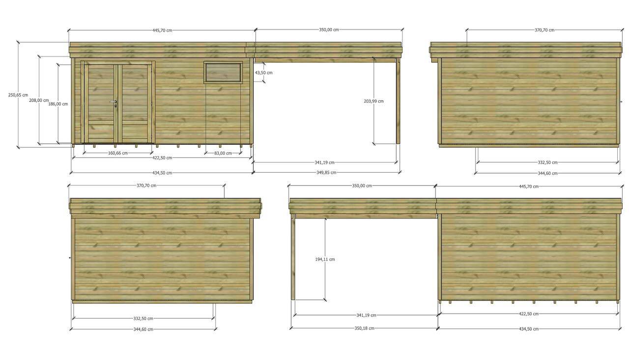 Abri Français - ABRI DE JARDIN bois autoclave 27mm - 7,84x4,34m / 34m2 - Bac acier - Plancher bois - Image 4