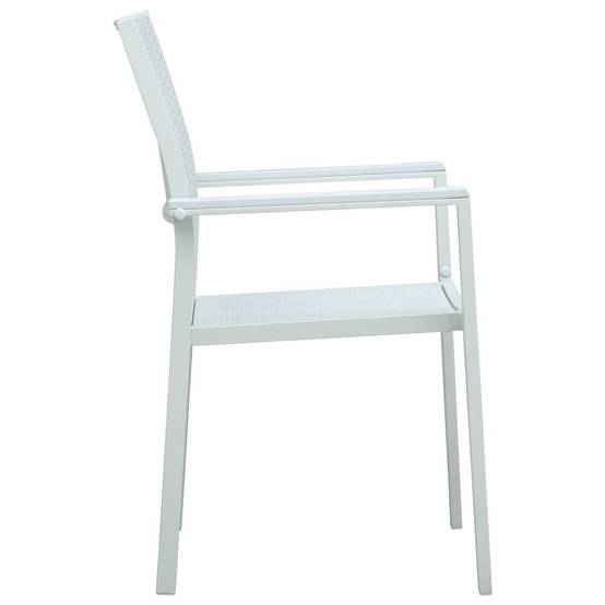 Lot de 4 Chaises de jardin - Chaises d'extérieur - Fauteuils de jardin Blanc Plastique Aspect de rotin - Image 4