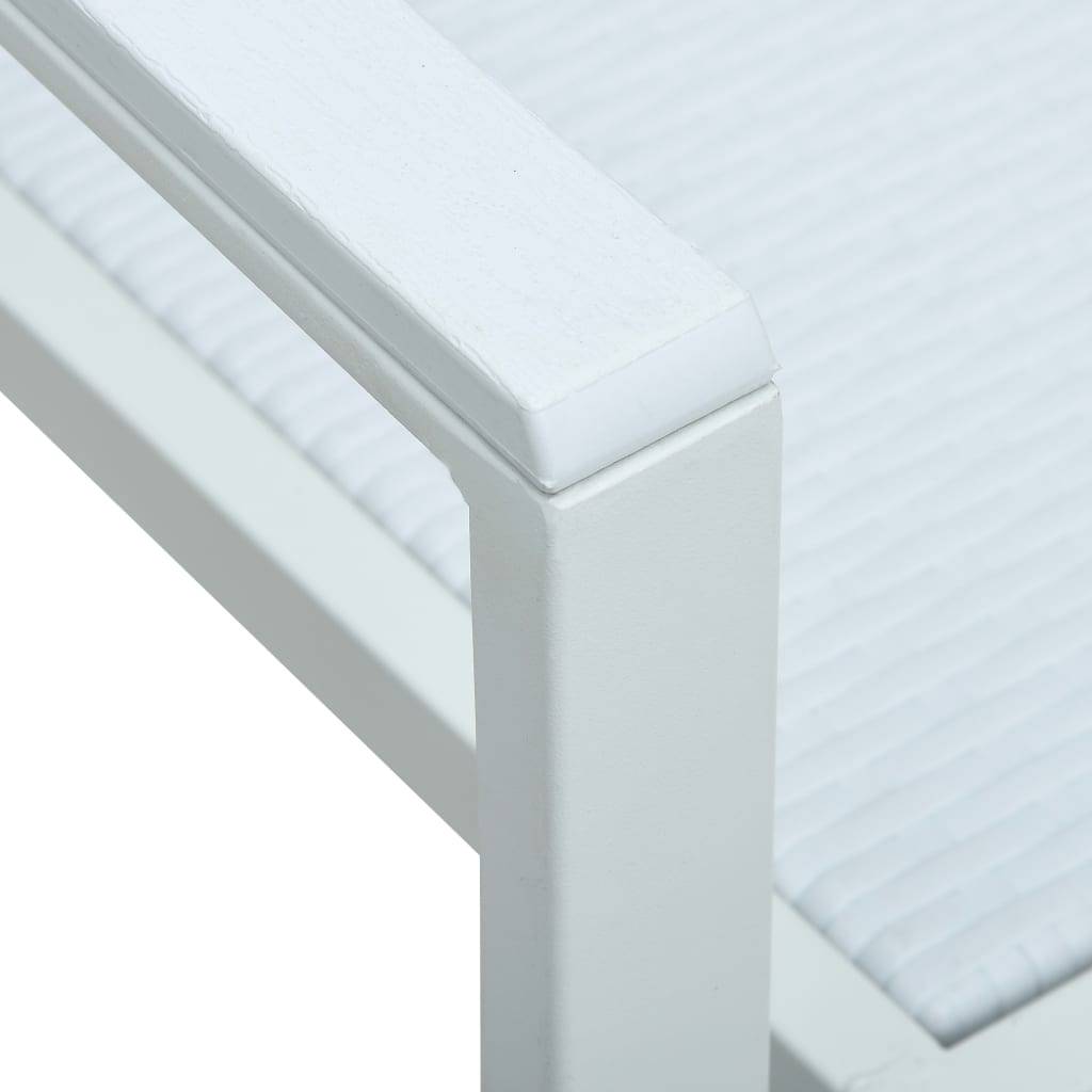Lot de 4 Chaises de jardin - Chaises d'extérieur - Fauteuils de jardin Blanc Plastique Aspect de rotin - Image 7