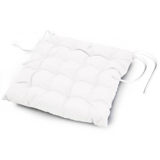 Galette de Chaise Matelassée "Essentiel" 40x40cm Blanc - Image 1