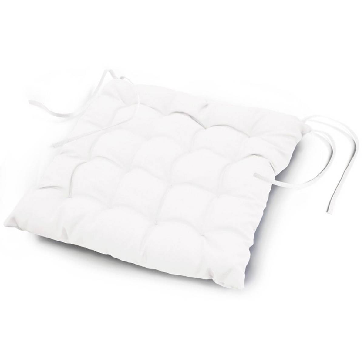 Galette de Chaise Matelassée "Essentiel" 40x40cm Blanc - Image 1