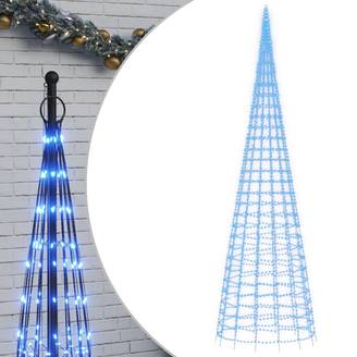Sapin De Noël - Arbre de Noël lumineux sur mât de drapeau 3000 LED bleu 800 cm