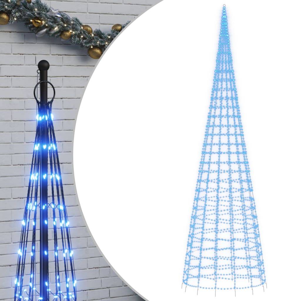 Sapin De Noël - Arbre de Noël lumineux sur mât de drapeau 3000 LED bleu 800 cm - Image 1