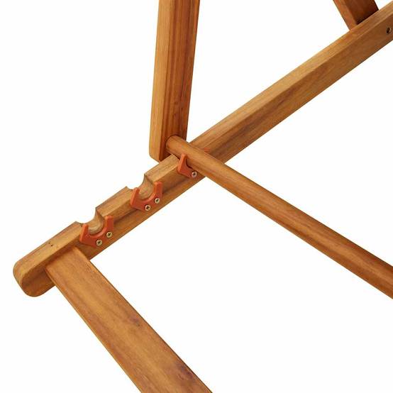 Chaise de plage pliante bois d'acacia crème 61.5 x 110 x 96 cm - PANGIVO - Image 9
