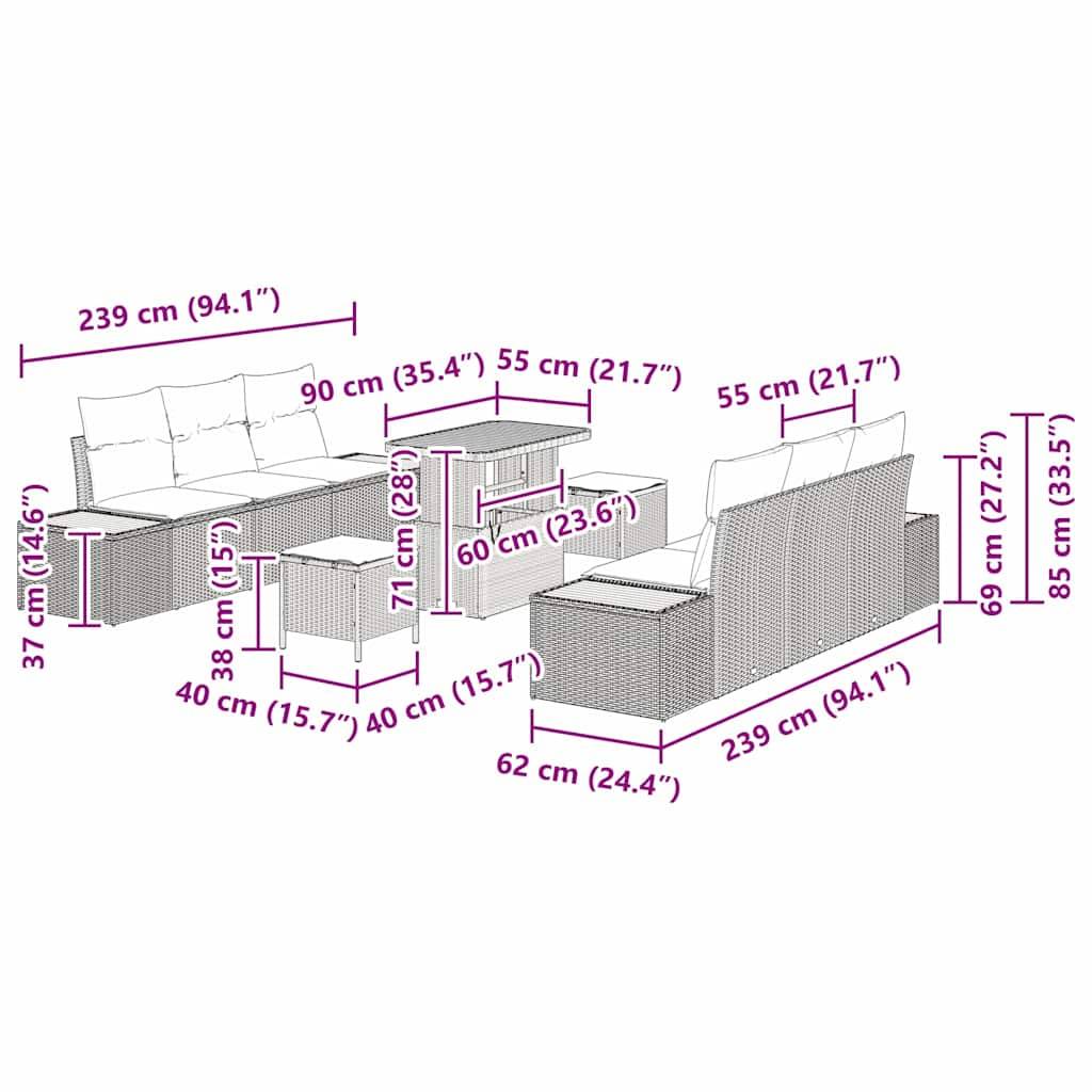 ComfortXL - Salon de jardin d'angle 8 personnes en polyrotin modulable pour grande terrasse Beige – ComfortXL Outdoor Living - Image 4