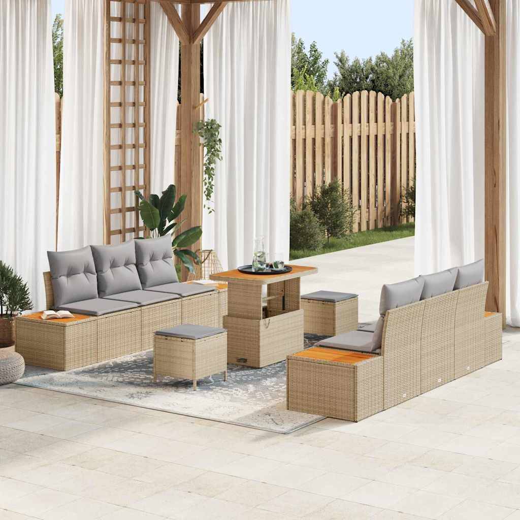 ComfortXL - Salon de jardin d'angle 8 personnes en polyrotin modulable pour grande terrasse Beige – ComfortXL Outdoor Living - Image 1
