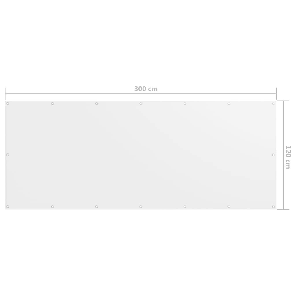 Helloshop26 - Écran de balcon brise pare vue protection confidentialité 120 x 300 cm tissu oxford blanc - Image 5