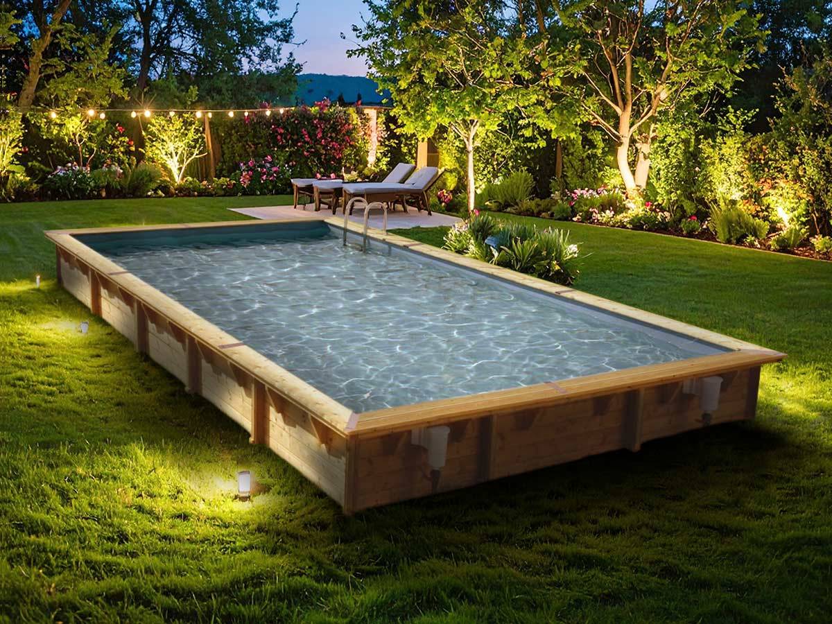 Ubbink - Piscine bois Linéa 8,00 x 5,00 x 1,40 m - Liner bleu - Ubbink - Image 1