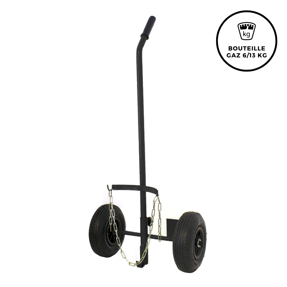 Chariot roues gonflées pour bouteille de gaz 6/13kg diamètre 220 mm - Image 2